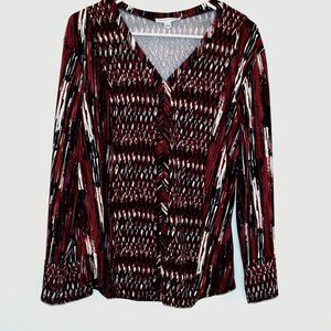 Notations Chevron Geometric V-Neck Top